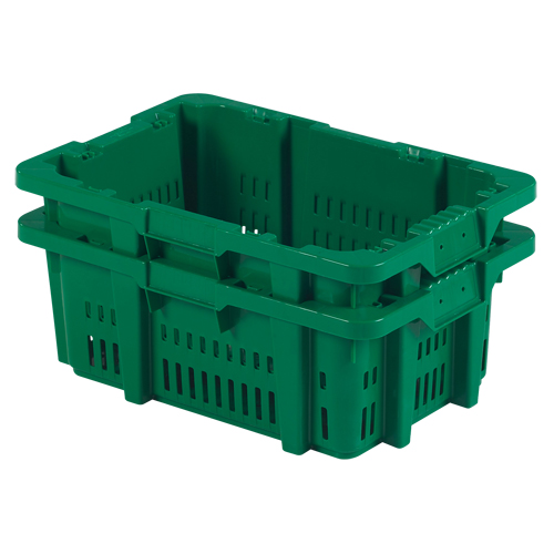 Contenant en plastique Stack-N-Nest pour la manutention des aliments, 16" x 23,9" x 8,8", Vert Southpoint Industrial Supply