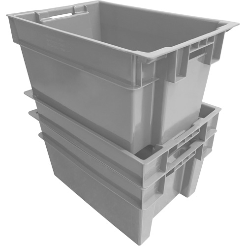 Stack & Nest Container, 16" W x 12" H x 24" D, Grey Southpoint Industrial Supply