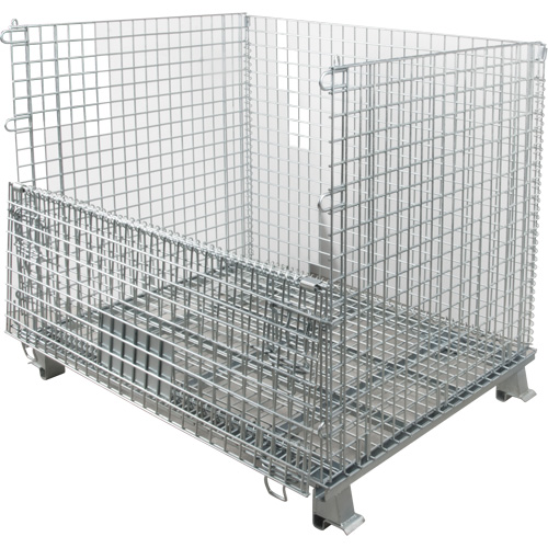 Conteneur repliable en m&eacute;tal grillag&eacute;, 40" la x 32" p x 34" h, Capacit&eacute; de 4000 lb Southpoint Industrial Supply