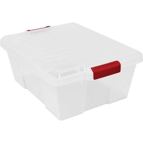 Plastic Latch Container, 15.875" W x 21" D x 7.75" H, Clear Southpoint Industrial Supply