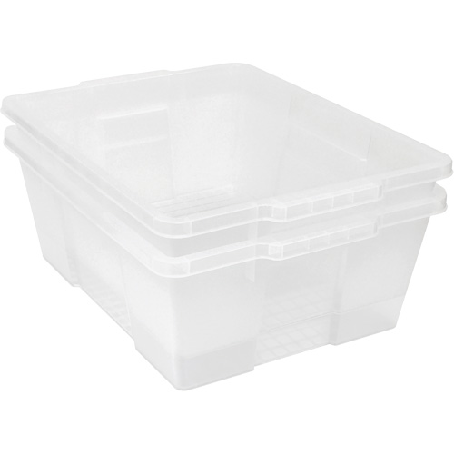 Plastic Latch Container, 15.875" W x 21" D x 7.75" H, Clear Southpoint Industrial Supply