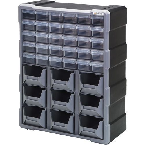 Drawer Cabinet, Plastic, 39 Drawers, 15" x 6-1/4" x 18-3/4", Black Southpoint Industrial Supply