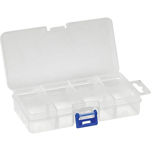 Plastic Compartment Box, 2.75" W x 5.5" D x 1.25" H, 8 Compartments Southpoint Industrial Supply