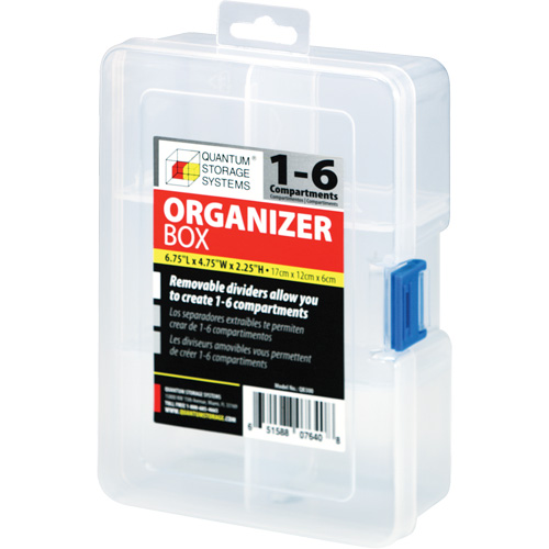 Plastic Compartment Box, 4.75" W x 6.75" D x 2.25" H, 6 Compartments Southpoint Industrial Supply