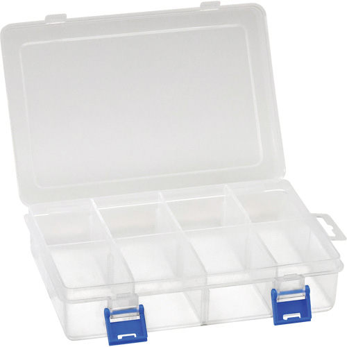 Boîte &agrave; compartiments en plastique, 5,5" la x 7,75" p x 1,75" h, 8 compartiments Southpoint Industrial Supply