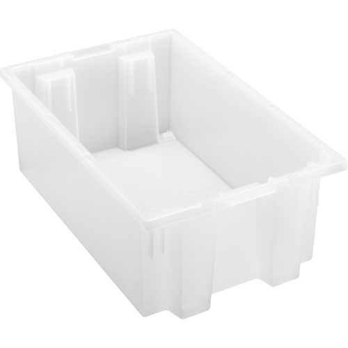 Heavy-Duty Stack & Nest Tote, 6" x 11" x 18", Clear Southpoint Industrial Supply