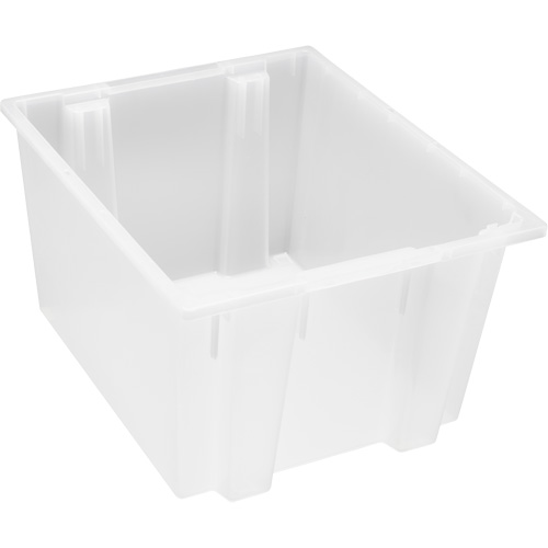 Heavy-Duty Stack & Nest Tote, 13" x 19.5" x 23.5", Clear Southpoint Industrial Supply