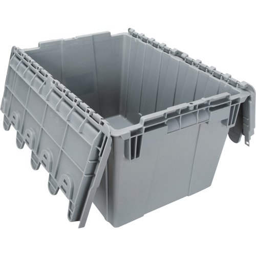 Contenant de distribution en plastique avec dessus basculant, 21,65" x 15,5" x 12,5", Gris Southpoint Industrial Supply
