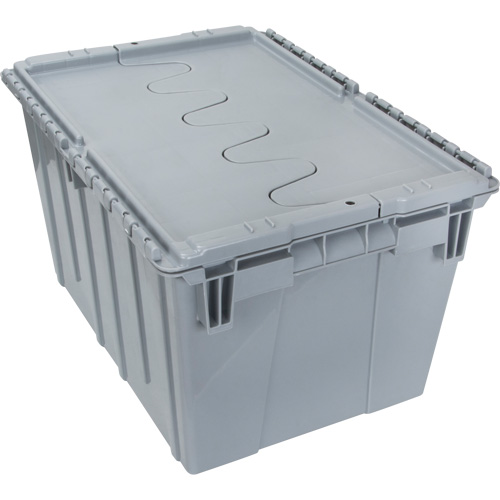 Contenant de distribution en plastique avec dessus basculant, 21,65" x 15,5" x 12,5", Gris Southpoint Industrial Supply