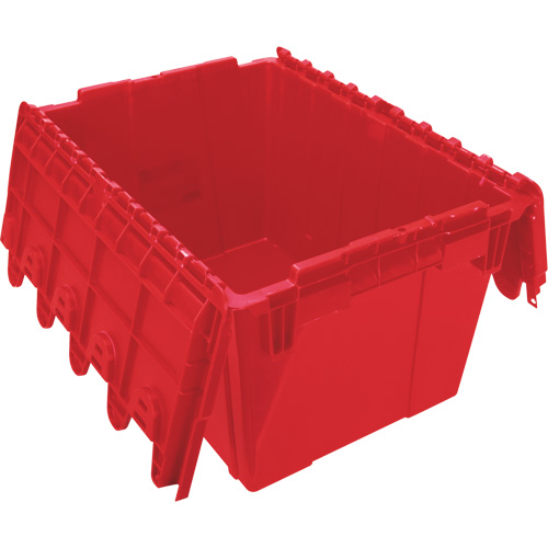 Flip Top Plastic Distribution Container, 21.65" x 15.5" x 12.5", Red Southpoint Industrial Supply