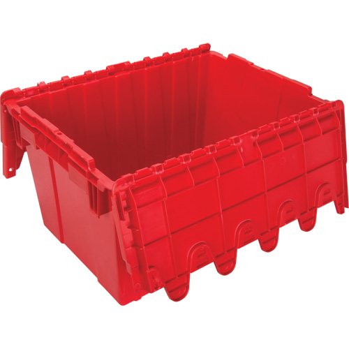 Flip Top Plastic Distribution Container, 21.65" x 15.5" x 12.5", Red Southpoint Industrial Supply