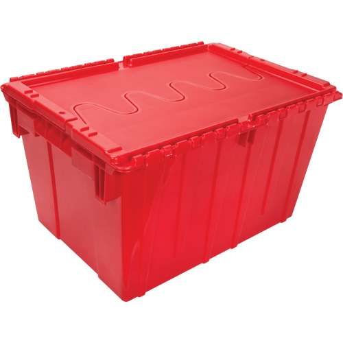 Flip Top Plastic Distribution Container, 21.65" x 15.5" x 12.5", Red Southpoint Industrial Supply