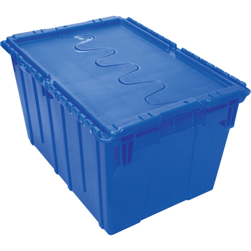 Contenant de distribution en plastique avec dessus basculant, 21,65" x 15,5" x 12,5", Bleu Southpoint Industrial Supply