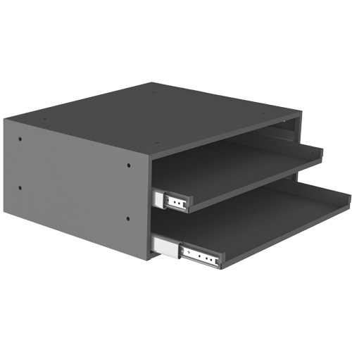 Large Slide Rack for Compartment Box Cabinets, Steel, 2 Slots, 20" W x 15-15/16" D x 8-3/16" H, Grey Southpoint Industrial Supply