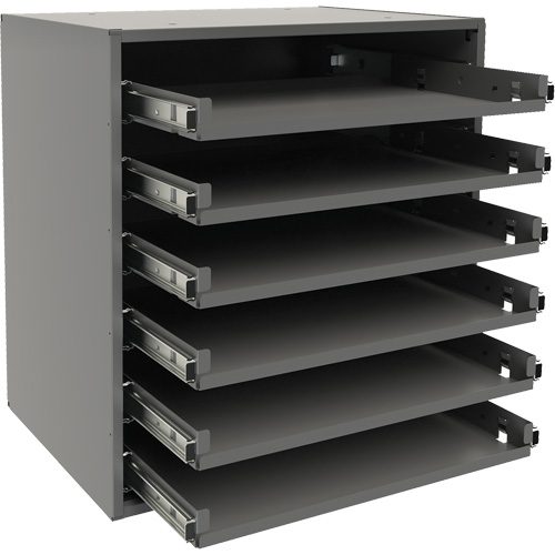 Support de glissi&egrave;re &agrave; petit roulement, Acier, 6 compartiments, 15-9/16" la x 11-7/8" p, 16-3/8" h, Gris Southpoint Industrial Supply