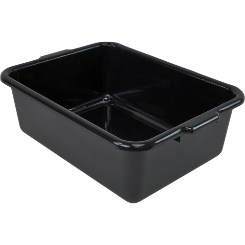 All-Purpose Flat-Bottom Storage Tub, 7" H x 15" D x 21" L, Plastic, Black Southpoint Industrial Supply