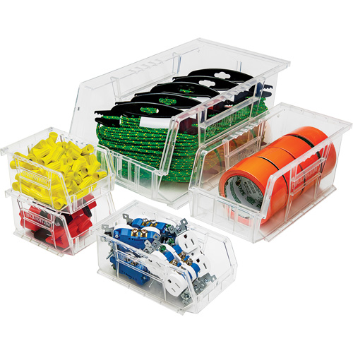 Crystal Clear Ultra Bins, 5-1/2" W x 5" H x 10-7/8" D, Clear Southpoint Industrial Supply