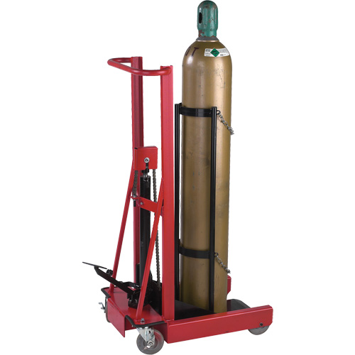 &eacute;l&eacute;vateur hydraulique pour cylindre, Roues Caoutchouc, Base de 12" la x 20" lo, 300 lb Southpoint Industrial Supply