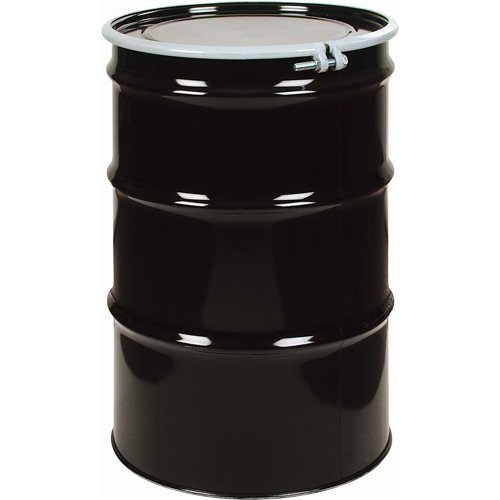 Steel Drums, 55 US gal (45 imp. gal.), Lined, Black, Open Top, 1A2/Y275/S, 18 - 20 Gauge Southpoint Industrial Supply