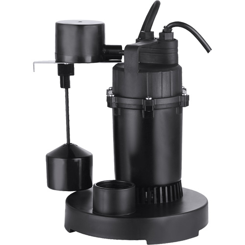 Thermoplastic Submersible Sump Pump, 2560 GPH, 115 V, 4.6 A, 1/3 HP Southpoint Industrial Supply