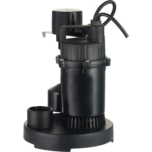 Thermoplastic Submersible Sump Pump, 2560 GPH, 115 V, 4.6 A, 1/3 HP Southpoint Industrial Supply