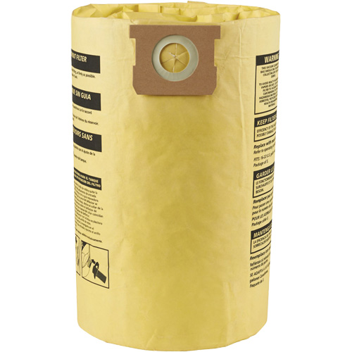 Sacs filtrants pour d&eacute;bris secs jetables &agrave; haute efficacit&eacute; de type J, 15 - 22 gal US Southpoint Industrial Supply