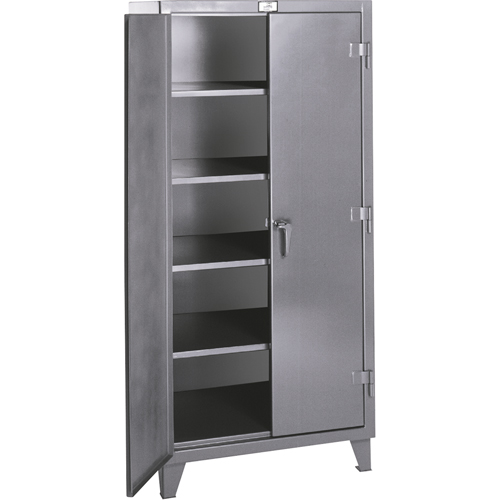Rough & Tough Storage Cabinets, Steel, 4 Shelves, 72" H x 60" W x 24" D, Grey Southpoint Industrial Supply