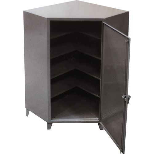 Corner Cabinets, Steel, 4 Shelves, 72" H x 48" W x 24" D, Grey Southpoint Industrial Supply