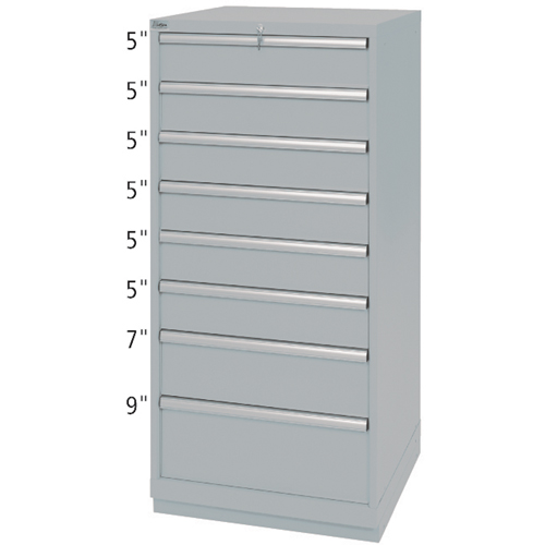 Armoires de rangement avec tiroirs, 8 tiroirs, 28-1/4" la x 28-1/2" p x 59-1/2" h, Gris Southpoint Industrial Supply