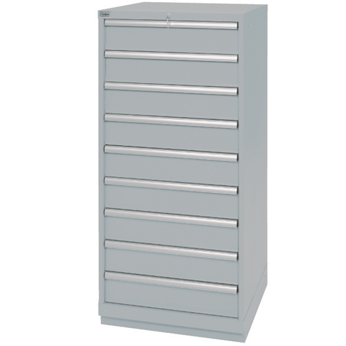Drawer Cabinets, 9 Drawers, 28-1/4" W x 28-1/2" D x 59-1/2" H, Grey Southpoint Industrial Supply