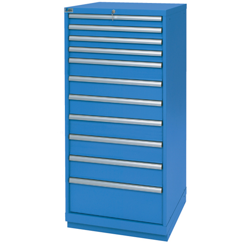 Armoires de rangement avec tiroirs, 11 tiroirs, 28-1/4" la x 28-1/2" p x 59-1/2" h, Bleu brillant Southpoint Industrial Supply
