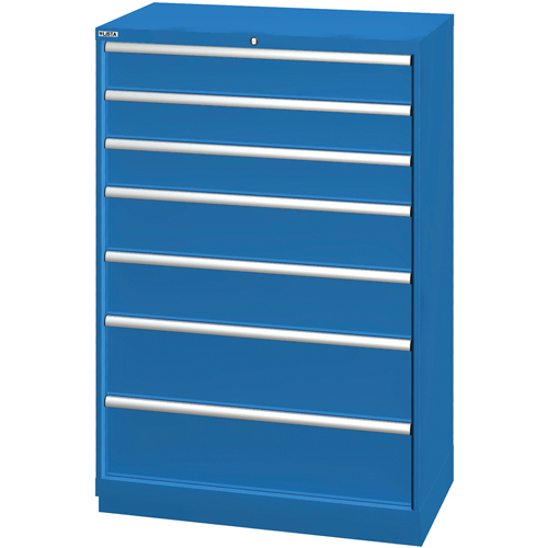 Drawer Cabinets, 7 Drawers, 40-1/4" W x 22-1/2" D x 59-1/2" H, Bright blue Southpoint Industrial Supply
