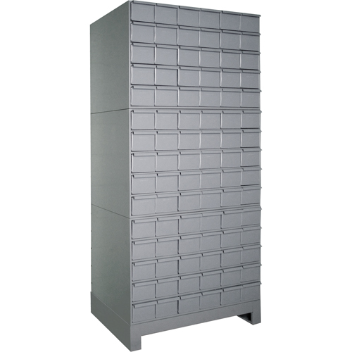 Armoires &agrave; tiroirs industriels avec base, 90 tiroirs, 34-1/8" la x 12-1/4" p x 69-1/8" h, Gris Southpoint Industrial Supply