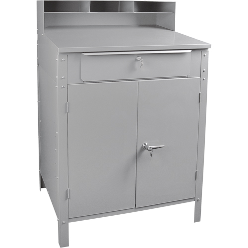 Pupitre d'atelier de style armoire, 34-1/2" la x 30" p x 53" h, Gris Southpoint Industrial Supply