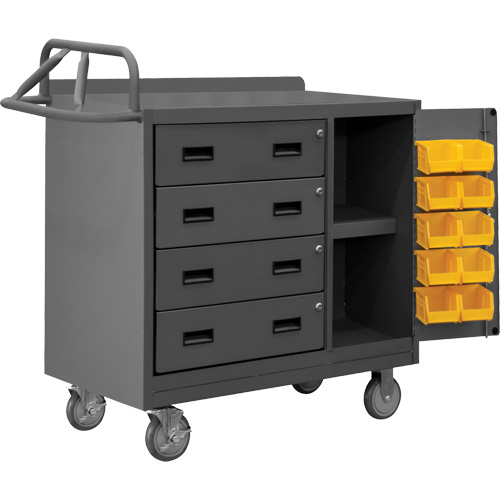 Armoire d'&eacute;tabli mobile avec bacs, Acier Surface Southpoint Industrial Supply