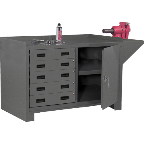 Stationary Workstation, Steel Surface, 60-1/8" W x 24-1/4" D x 36-1/4" H Southpoint Industrial Supply