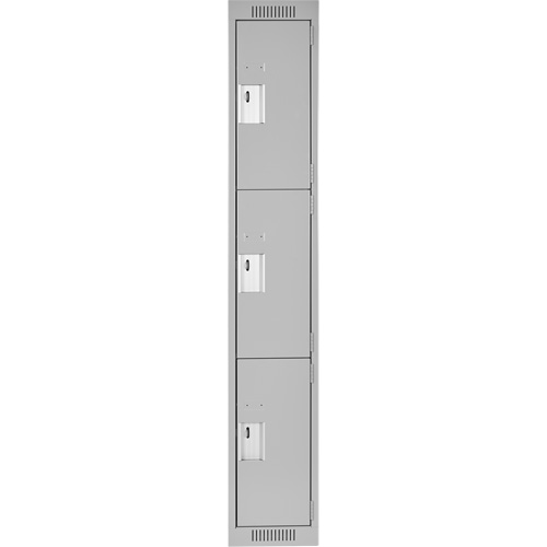Casiers Clean Line, 3 niveaux, 12" x 18" x 72", Acier, Gris, Rivet (assembl&eacute;) Southpoint Industrial Supply