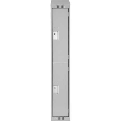 Clean Line Lockers, 2 -tier, 12" x 18" x 78", Steel, Grey, Rivet (Assembled) Southpoint Industrial Supply