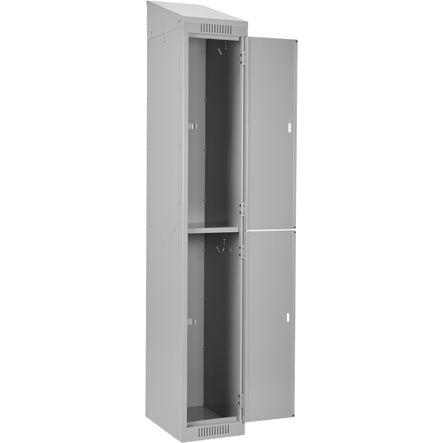 Clean Line Lockers, 2 -tier, Bank of 3, 36" x 18" x 78", Steel, Grey, Rivet (Assembled) Southpoint Industrial Supply