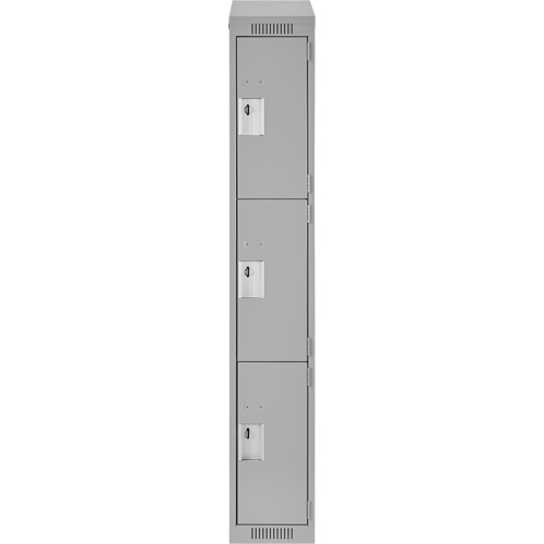 Casiers Clean Line, 3 niveaux, 12" x 18" x 78", Acier, Gris, Rivet (assembl&eacute;) Southpoint Industrial Supply