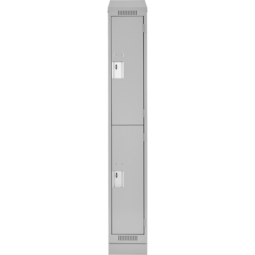 Clean Line Lockers, 2 -tier, 12" x 18" x 82", Steel, Grey, Rivet (Assembled) Southpoint Industrial Supply