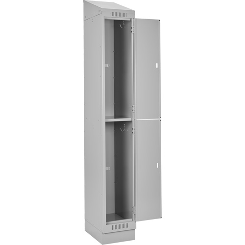 Clean Line Lockers, 2 -tier, Bank of 3, 36" x 18" x 82", Steel, Grey, Rivet (Assembled) Southpoint Industrial Supply