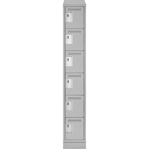 Clean Line Lockerette, 6 -tier, 12" x 18" x 82", Steel, Grey, Rivet (Assembled) Southpoint Industrial Supply