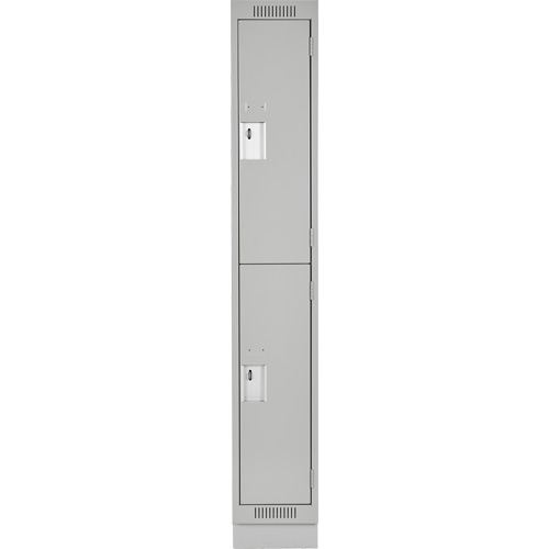 Clean Line Lockers, 2 -tier, 12" x 18" x 76", Steel, Grey, Rivet (Assembled) Southpoint Industrial Supply