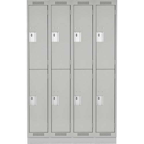 Clean Line Lockers, 2 -tier, Bank of 4, 48" x 18" x 76", Steel, Grey, Rivet (Assembled) Southpoint Industrial Supply
