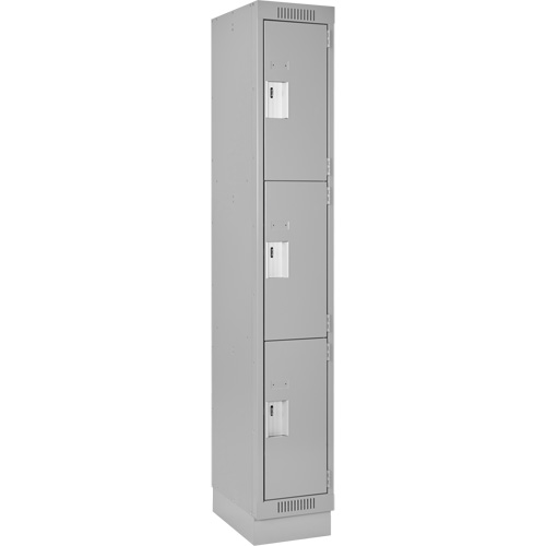 Casiers Clean Line, 3 niveaux, 12" x 18" x 76", Acier, Gris, Rivet (assembl&eacute;) Southpoint Industrial Supply