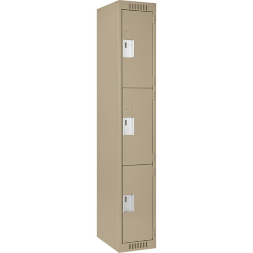 Casiers Clean Line, 3 niveaux, 12" x 18" x 72", Acier, Beige, Rivet (assembl&eacute;) Southpoint Industrial Supply