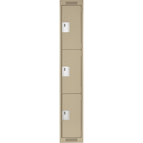 Casiers Clean Line, 3 niveaux, 12" x 18" x 72", Acier, Beige, Rivet (assembl&eacute;) Southpoint Industrial Supply