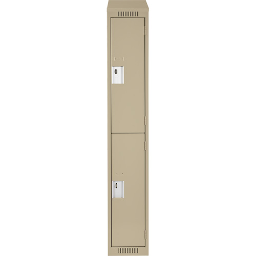 Clean Line Lockers, 2 -tier, 12" x 18" x 78", Steel, Beige, Rivet (Assembled) Southpoint Industrial Supply