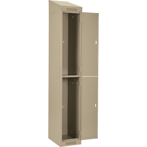 Clean Line Lockers, 2 -tier, Bank of 4, 48" x 18" x 78", Steel, Beige, Rivet (Assembled) Southpoint Industrial Supply